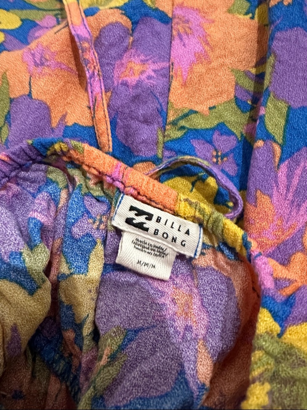 Billabong Orange & Purple Floral Spaghetti-Strap Mini Dress - Picture 5 of 5